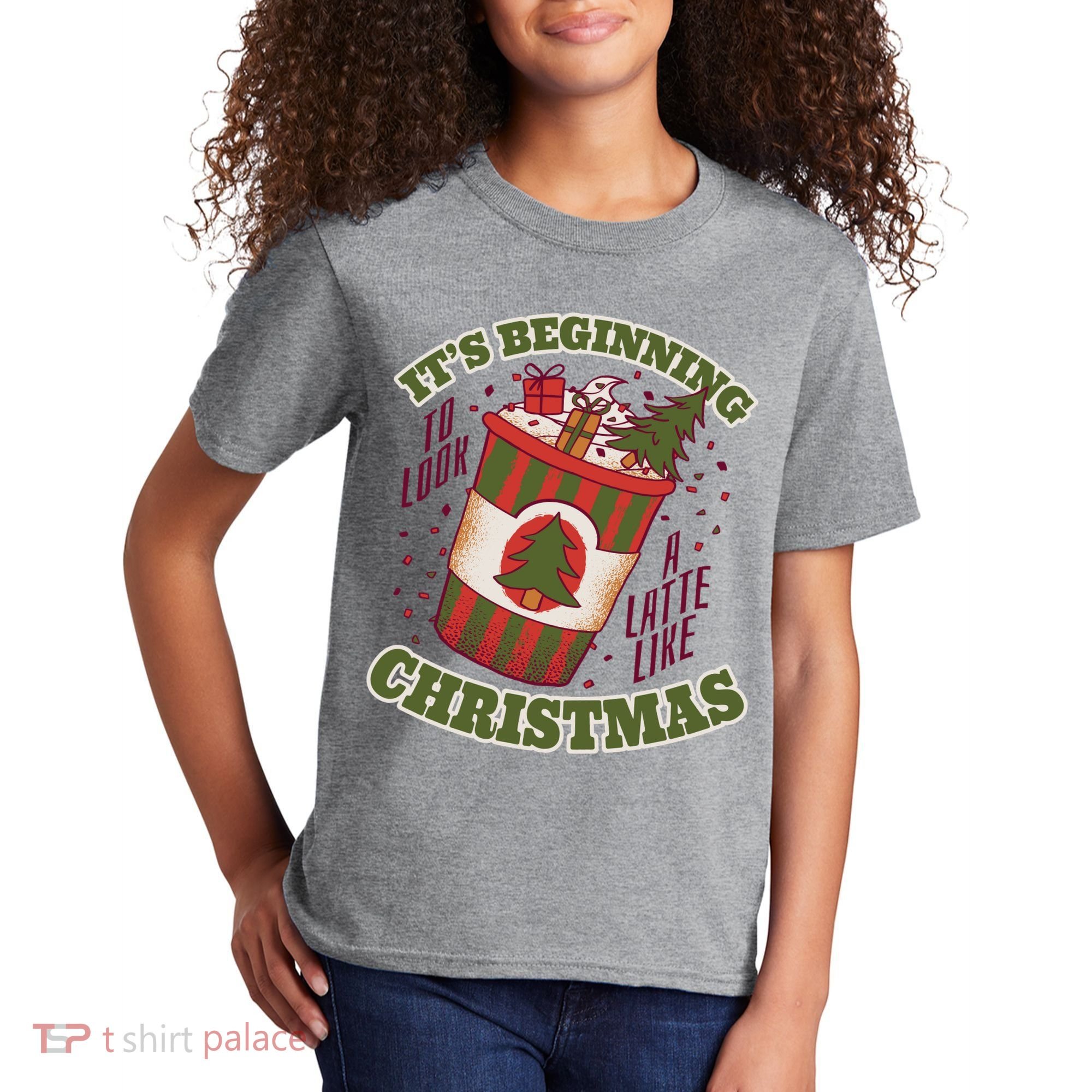 It's Beginning To Look A Latte Like Christmas Caffeine Lover Kids T-Shirt