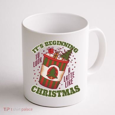 It's Beginning To Look A Latte Like Christmas Caffeine Lover Coffee Mug back