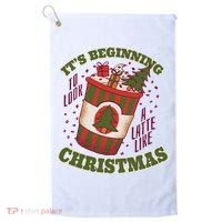 It's Beginning To Look A Latte Like Christmas Caffeine Lover Golf Towel thumb 0