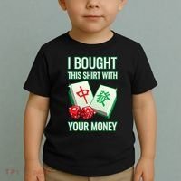I Bought This With Your Money Funny Mahjong Toddler T-Shirt thumb 2