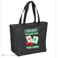 I Bought This With Your Money Funny Mahjong Tote Bag thumb 2