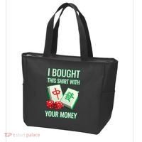 I Bought This With Your Money Funny Mahjong Tote Bag thumb 3