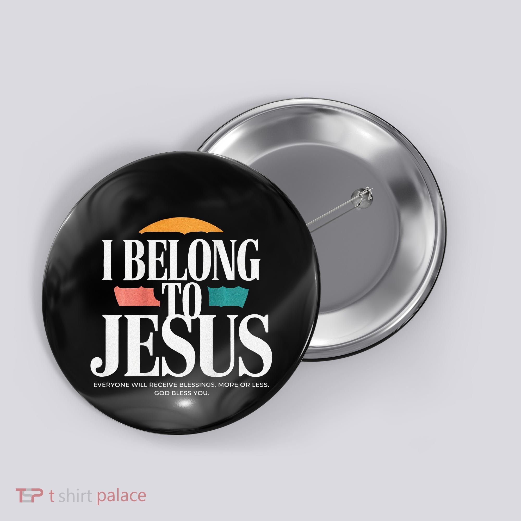 I Belong To Jesus Cross Minimalist Christian Button