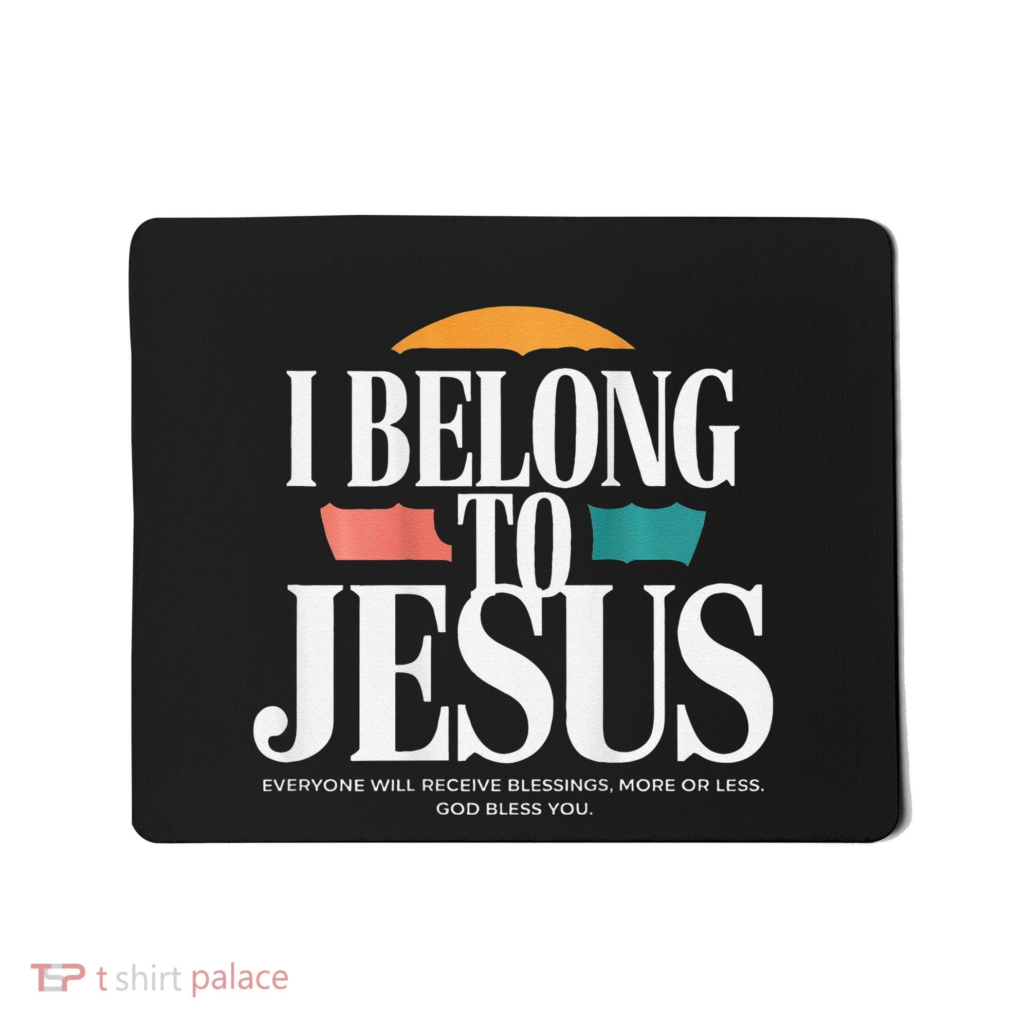 I Belong To Jesus Cross Minimalist Christian Mousepad