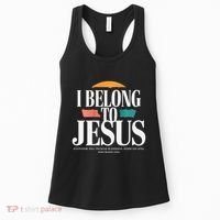I Belong To Jesus Cross Minimalist Christian Women's Tank Top thumb 0