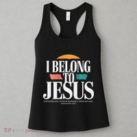I Belong To Jesus Cross Minimalist Christian Women's Tank Top thumb 3