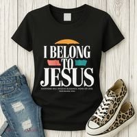I Belong To Jesus Cross Minimalist Christian Women's T-Shirt thumb 3