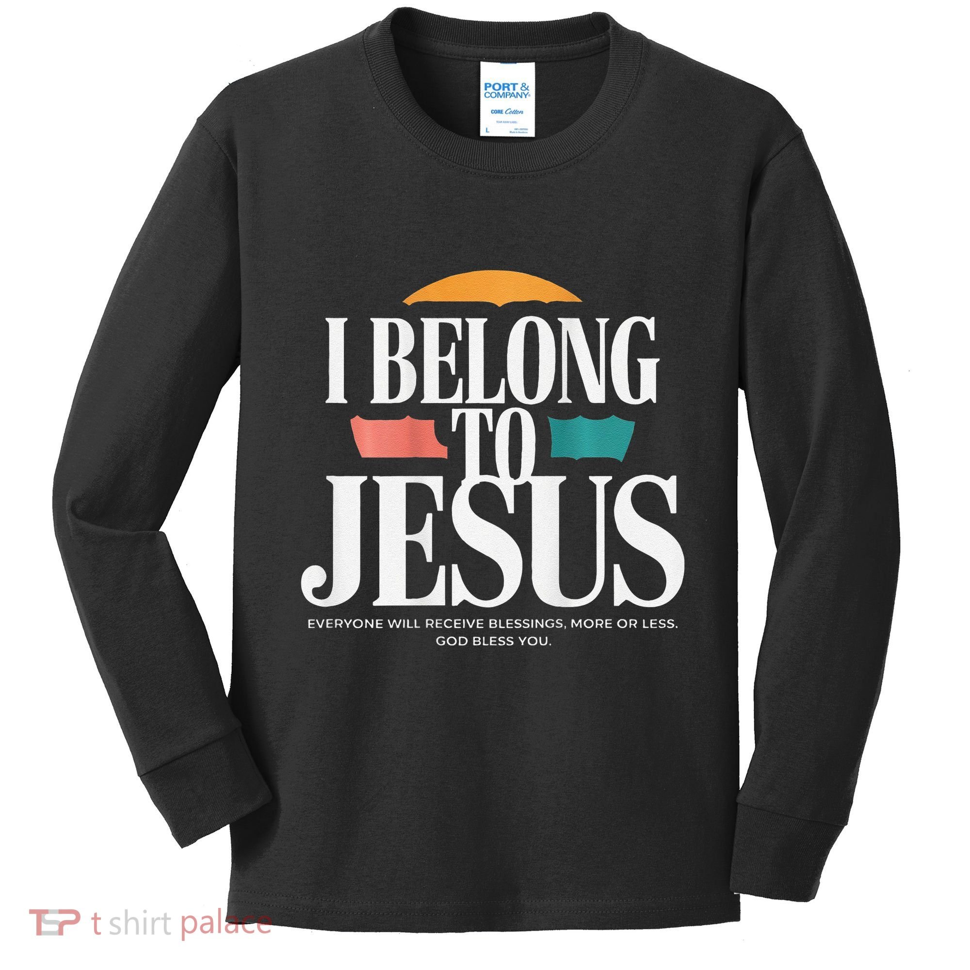 I Belong To Jesus Cross Minimalist Christian Kids Long Sleeve Shirt