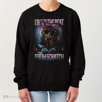 I Build The Beat From Scratch Funny Cosmic Dj Cat Women's Sweatshirt thumb 0