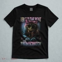 I Build The Beat From Scratch Funny Cosmic Dj Cat T-Shirt thumb 5
