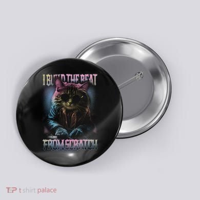 I Build The Beat From Scratch Funny Cosmic Dj Cat Button