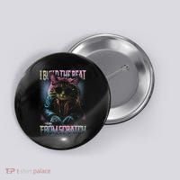 I Build The Beat From Scratch Funny Cosmic Dj Cat Button thumb 0