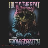 I Build The Beat From Scratch Funny Cosmic Dj Cat Beanie thumb 2