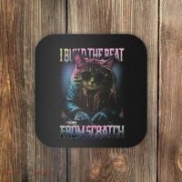 I Build The Beat From Scratch Funny Cosmic Dj Cat Coaster thumb 0