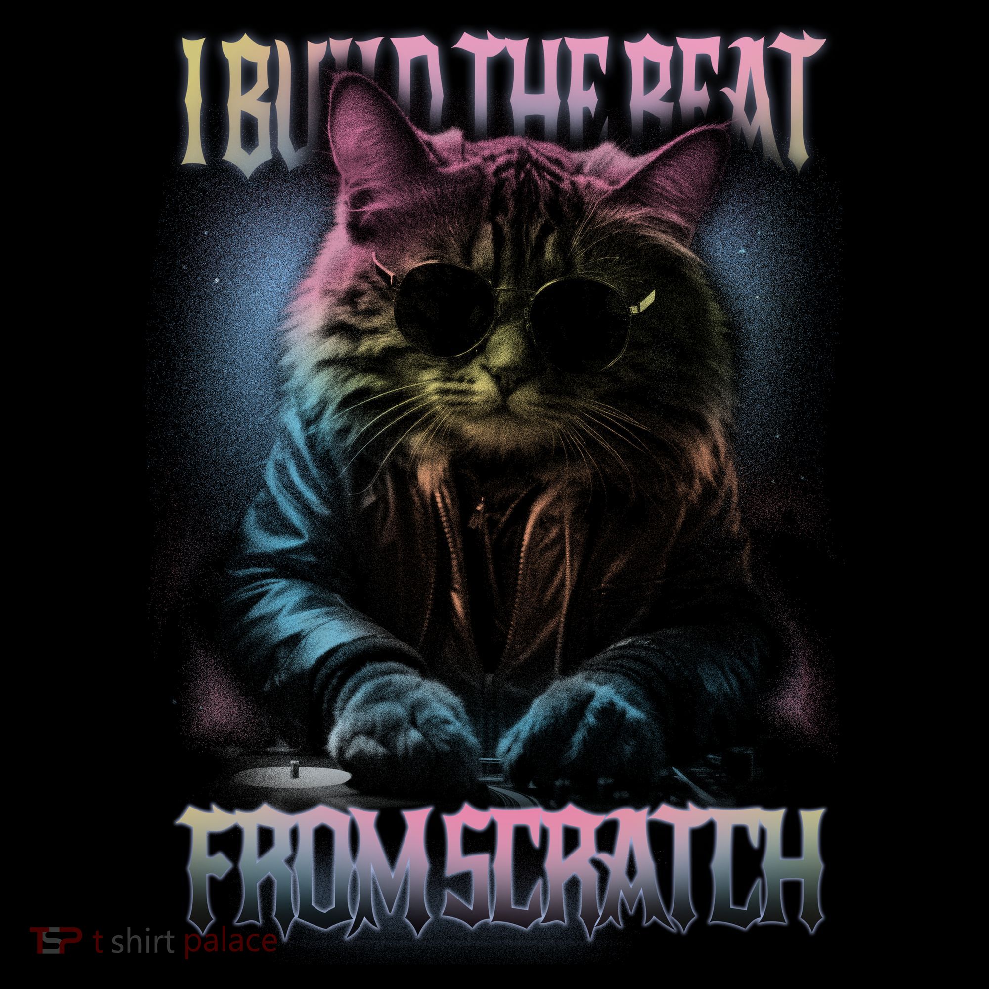I Build The Beat From Scratch Funny Cosmic Dj Cat Women's Hoodie