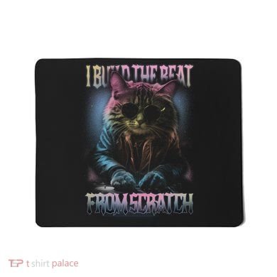 I Build The Beat From Scratch Funny Cosmic Dj Cat Mousepad