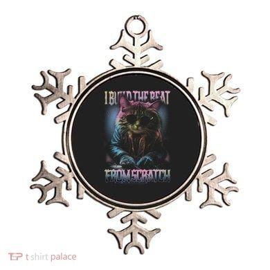 I Build The Beat From Scratch Funny Cosmic Dj Cat Ornament