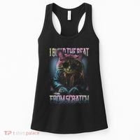 I Build The Beat From Scratch Funny Cosmic Dj Cat Women's Tank Top thumb 0