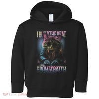 I Build The Beat From Scratch Funny Cosmic Dj Cat Toddler Hoodie thumb 0