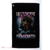 I Build The Beat From Scratch Funny Cosmic Dj Cat Golf Towel thumb 0
