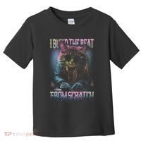 I Build The Beat From Scratch Funny Cosmic Dj Cat Toddler T-Shirt thumb 0