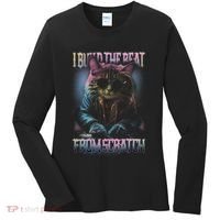 I Build The Beat From Scratch Funny Cosmic Dj Cat Women's Long Sleeve Shirt thumb 0