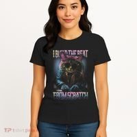 I Build The Beat From Scratch Funny Cosmic Dj Cat Women's T-Shirt thumb 4