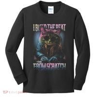 I Build The Beat From Scratch Funny Cosmic Dj Cat Kids Long Sleeve Shirt thumb 0