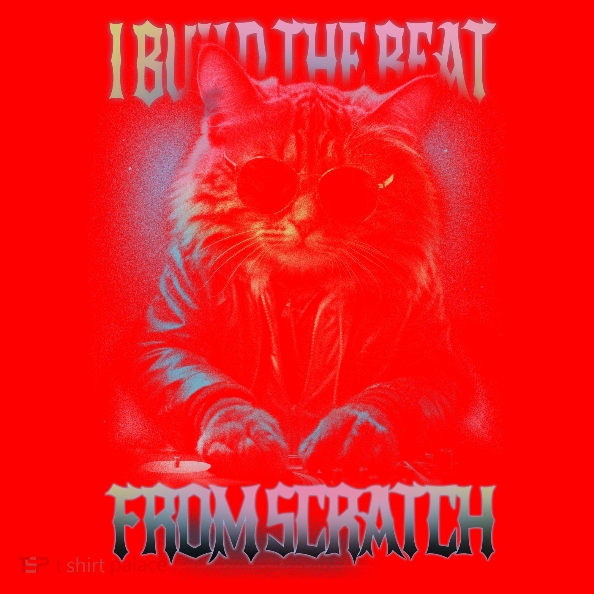 I Build The Beat From Scratch Funny Cosmic Dj Cat Santa Hat