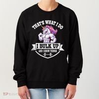 I Bulk Up Funny Unicorn Workout Training Women's Sweatshirt thumb 0