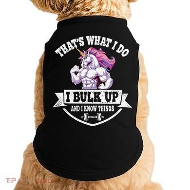 I Bulk Up Funny Unicorn Workout Training Doggie Tank