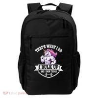 I Bulk Up Funny Unicorn Workout Training Backpack thumb 0