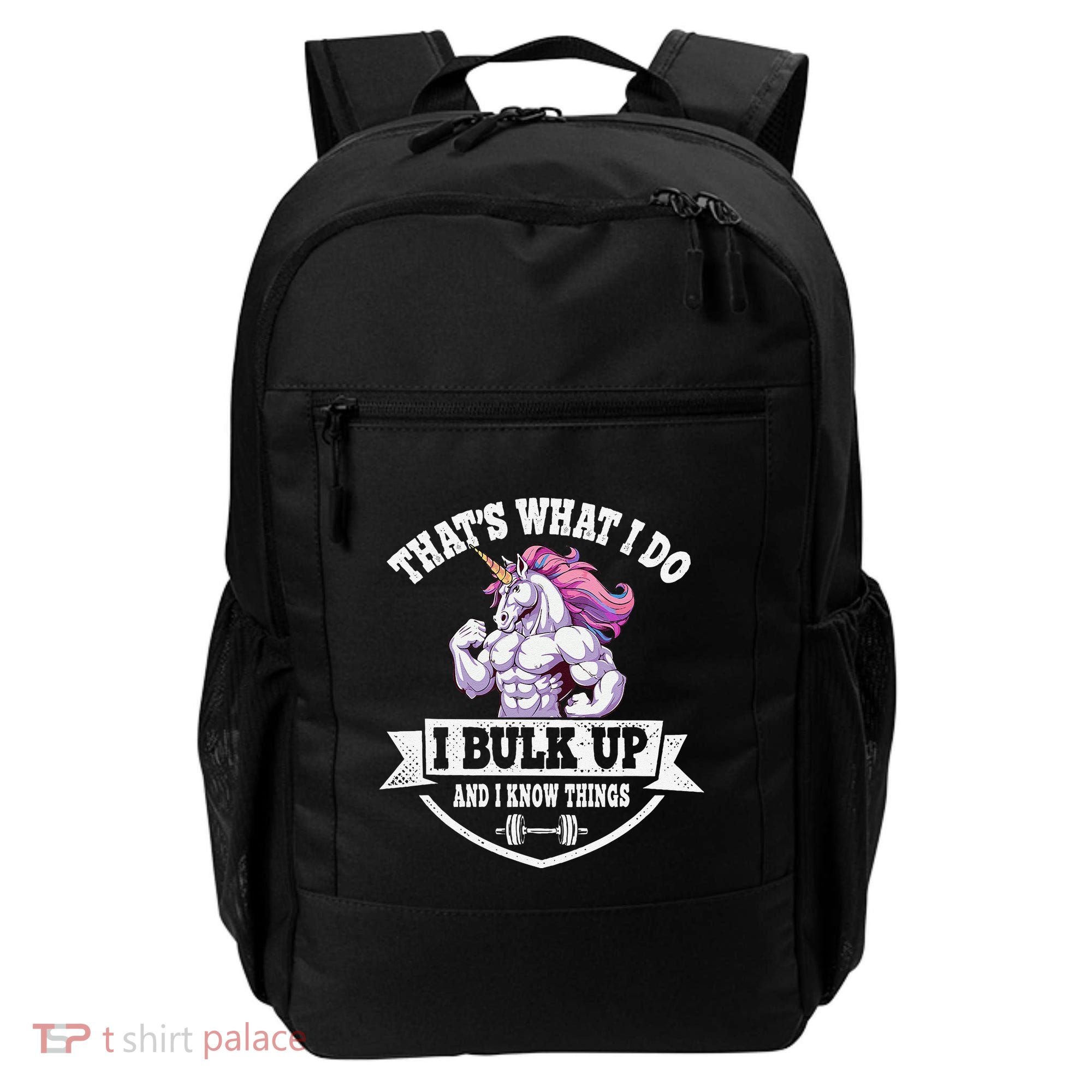 I Bulk Up Funny Unicorn Workout Training Backpack