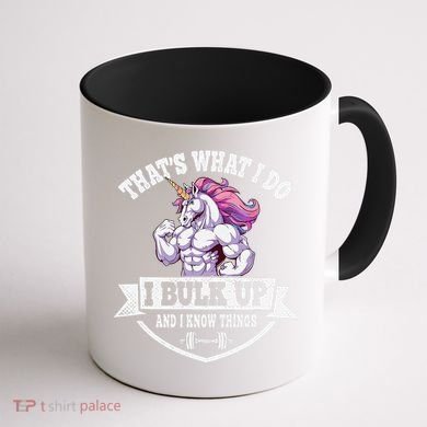 I Bulk Up Funny Unicorn Workout Training Coffee Mug back