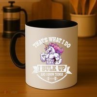 I Bulk Up Funny Unicorn Workout Training Coffee Mug thumb 4