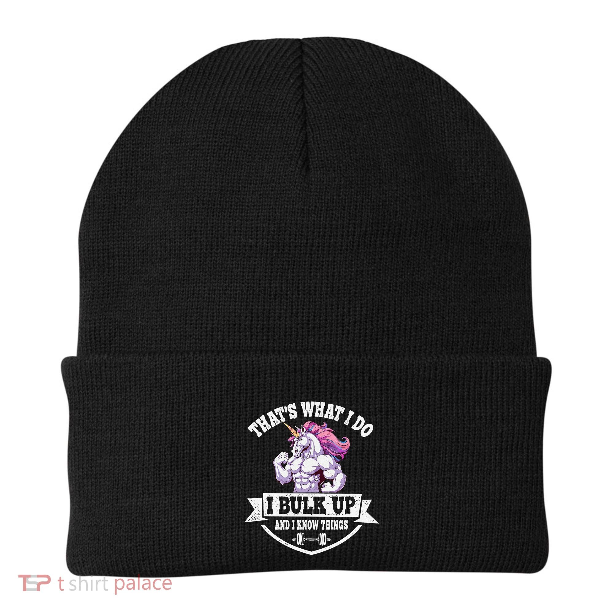 I Bulk Up Funny Unicorn Workout Training Beanie