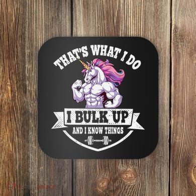I Bulk Up Funny Unicorn Workout Training Coaster