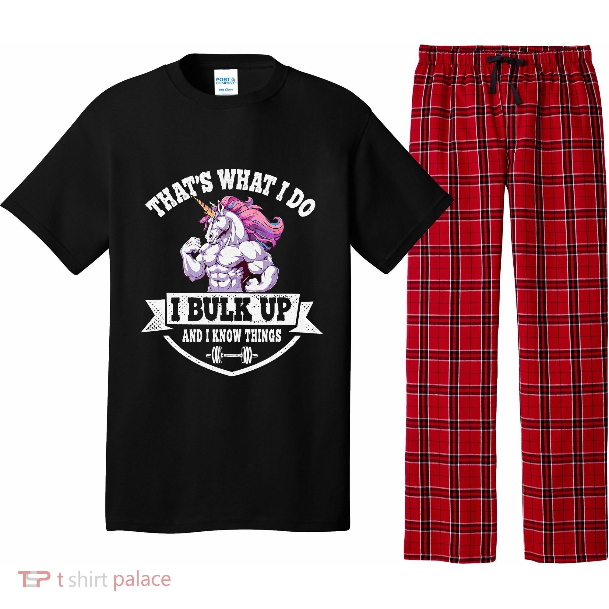 I Bulk Up Funny Unicorn Workout Training Pajama Set