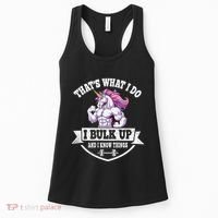 I Bulk Up Funny Unicorn Workout Training Women's Tank Top thumb 0