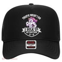 I Bulk Up Funny Unicorn Workout Training Hat thumb 0