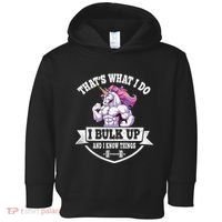 I Bulk Up Funny Unicorn Workout Training Toddler Hoodie thumb 0