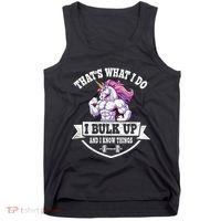 I Bulk Up Funny Unicorn Workout Training Tank Top thumb 0
