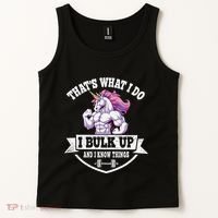 I Bulk Up Funny Unicorn Workout Training Tank Top thumb 2