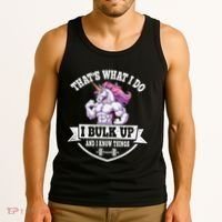 I Bulk Up Funny Unicorn Workout Training Tank Top thumb 3