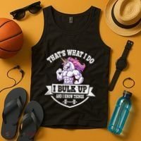 I Bulk Up Funny Unicorn Workout Training Tank Top thumb 4