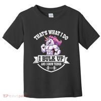 I Bulk Up Funny Unicorn Workout Training Toddler T-Shirt thumb 0