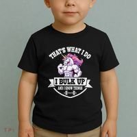 I Bulk Up Funny Unicorn Workout Training Toddler T-Shirt thumb 2