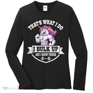 I Bulk Up Funny Unicorn Workout Training Women's Long Sleeve Shirt