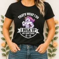 I Bulk Up Funny Unicorn Workout Training Women's T-Shirt thumb 2