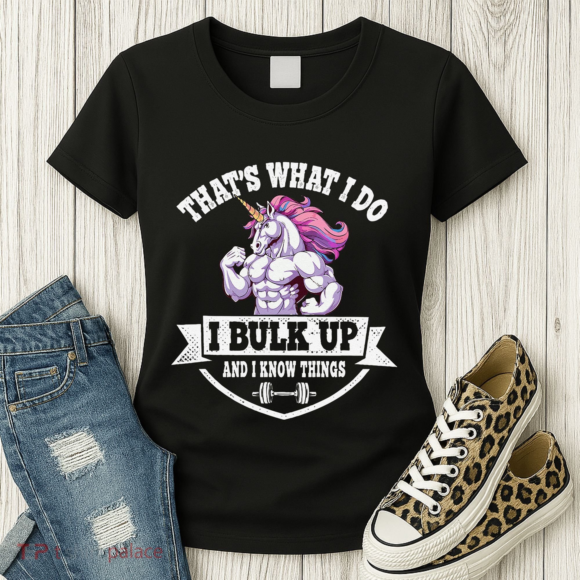 I Bulk Up Funny Unicorn Workout Training Women's T-Shirt